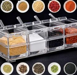 Set Of 4 Crystal Spice Rack